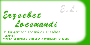 erzsebet locsmandi business card